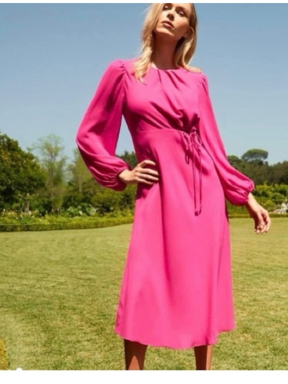 Cabi Delight Dress 6578 Fuchsia Pink Midi Barbie Spring 2024